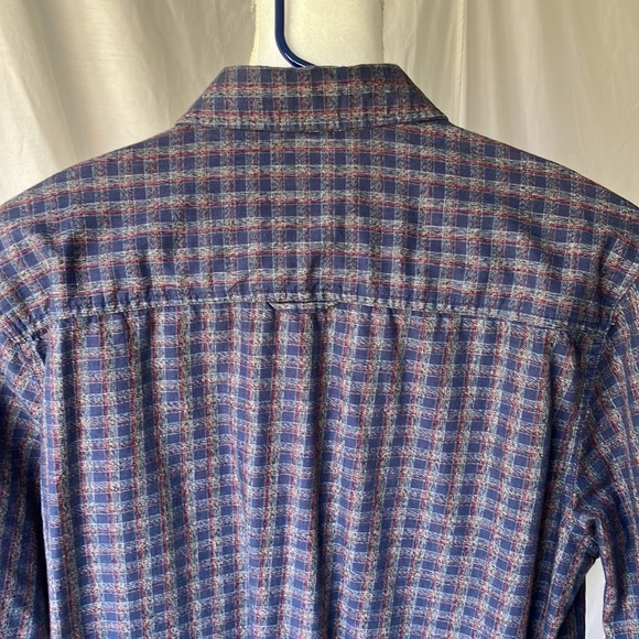 Thread & Cloth Mens S Long Sleeve Button down Shirt Navy Red Grey - Picture 6 of 16